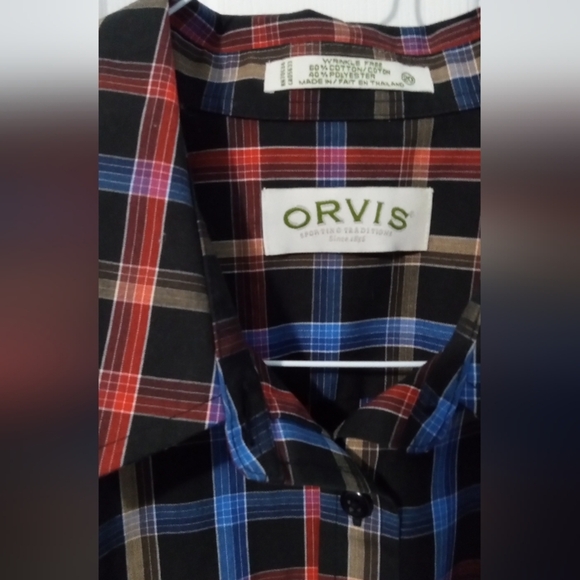 Orvis Women's Plaid Button Down Shirt - Red, Blue, Black - Picture 2 of 4